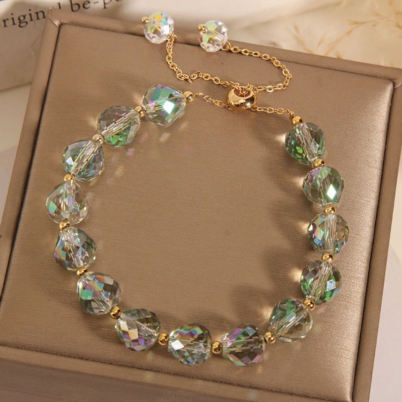 Crystal Woven Bracelet Women's Fashion High-end Simple Round