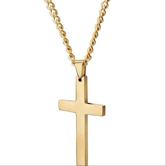 Fashionable Men's Cross Necklace ? Stainless Steel Chain Cross Pendant