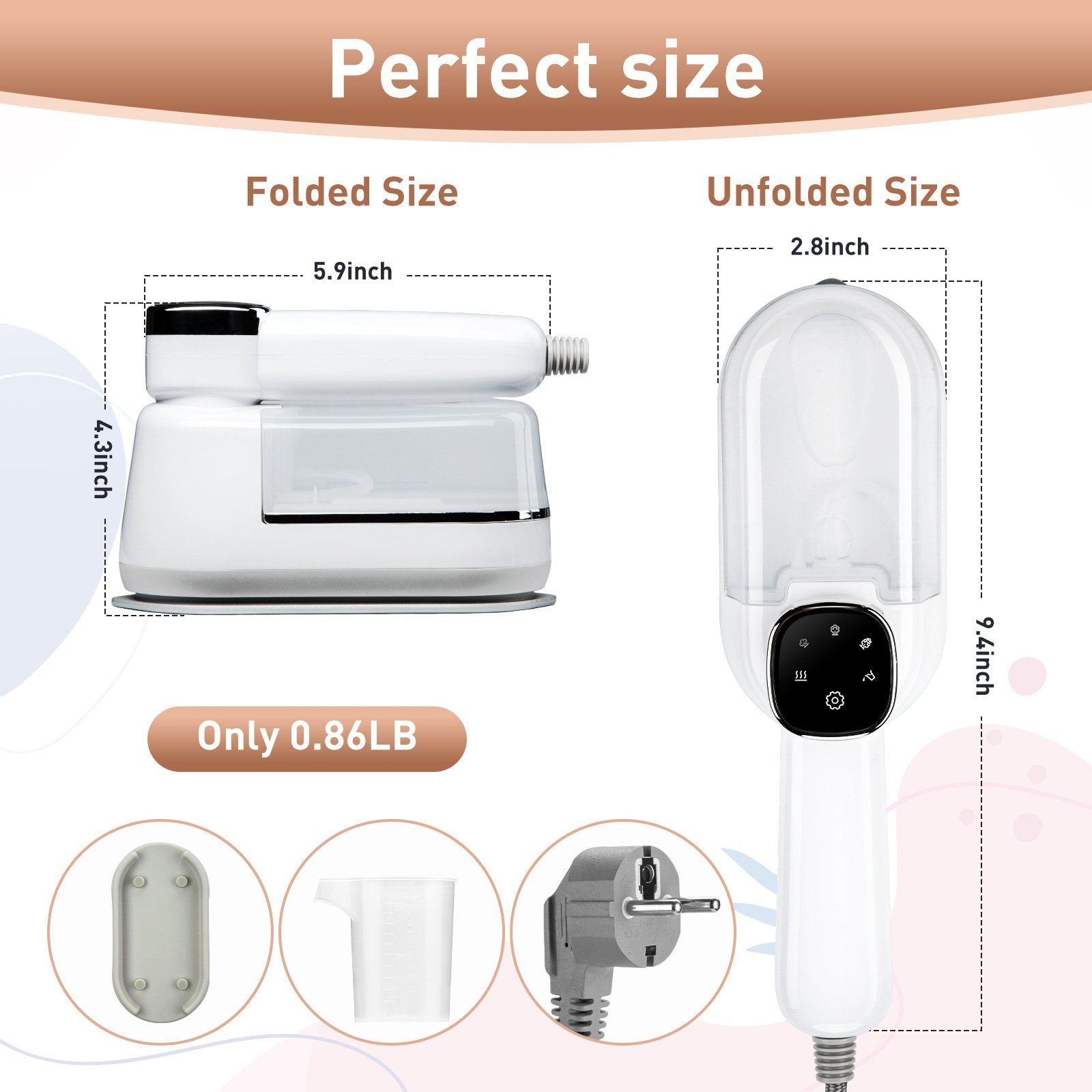 Steam brush hand-held ironing machine rotary electric iron ironing machine wet and dry folding machine cross-border mini iron