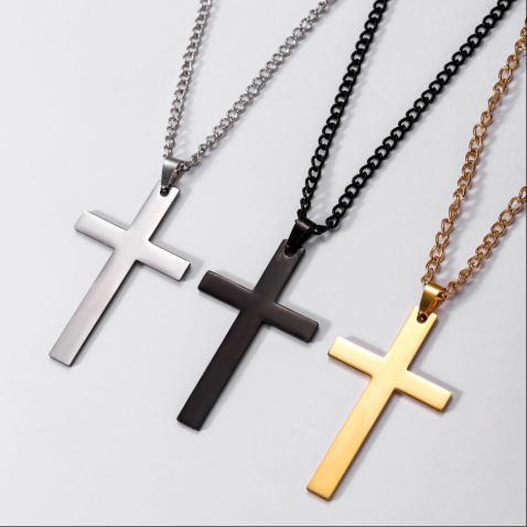 Fashionable Men's Cross Necklace ? Stainless Steel Chain Cross Pendant