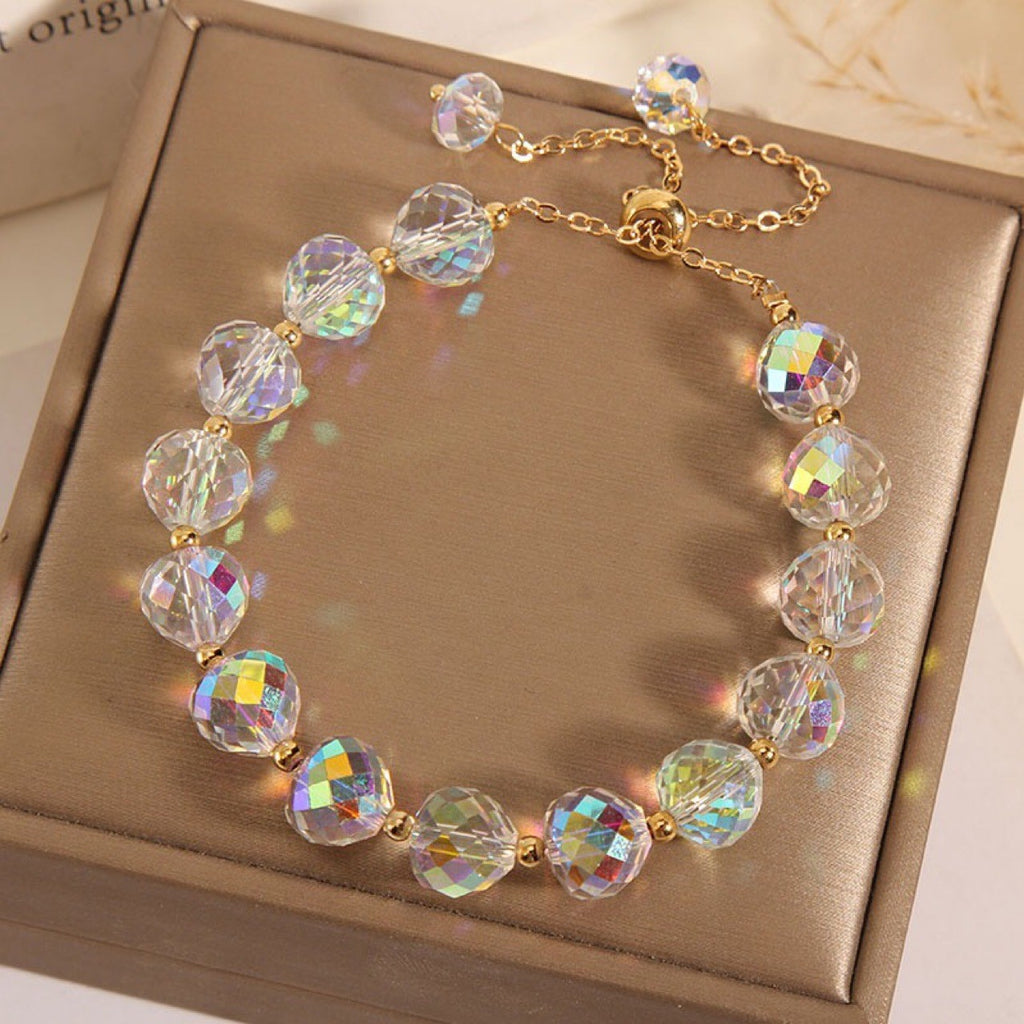 Crystal Woven Bracelet Women's Fashion High-end Simple Round