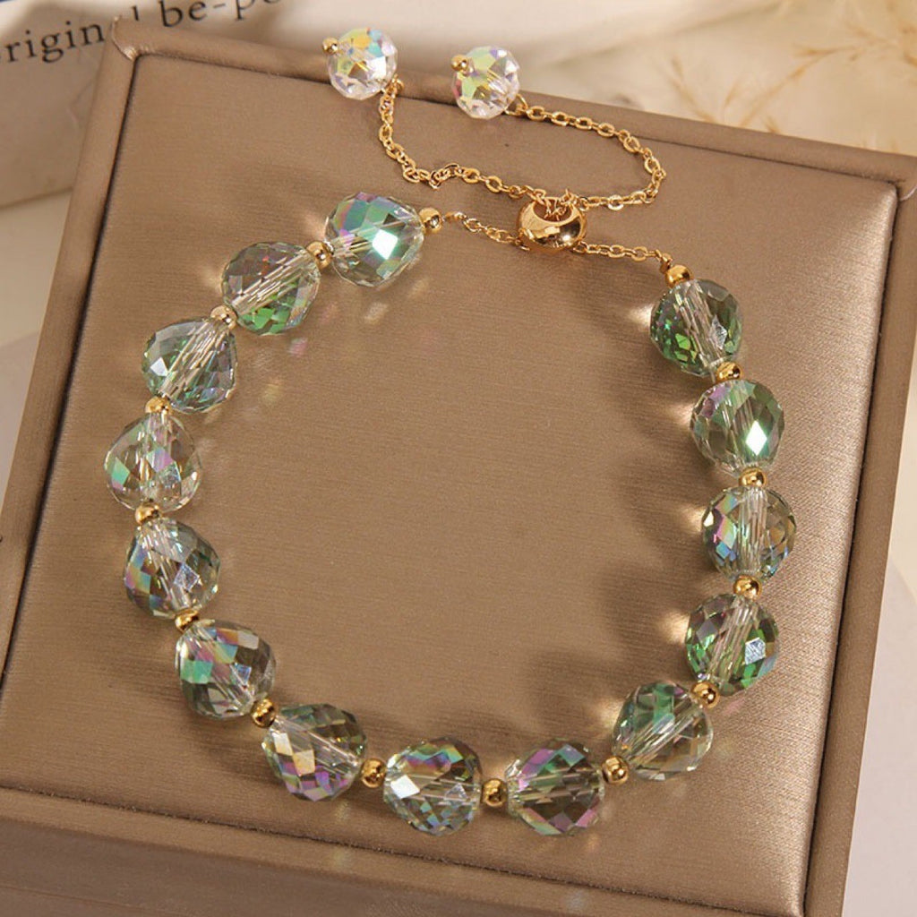 Crystal Woven Bracelet Women's Fashion High-end Simple Round