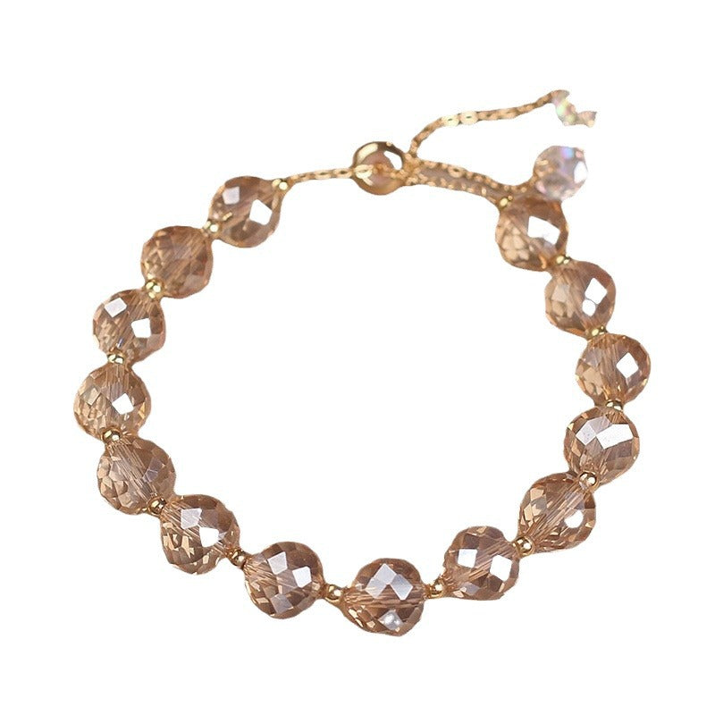 Crystal Woven Bracelet Women's Fashion High-end Simple Round
