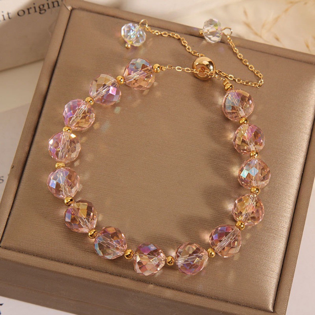 Crystal Woven Bracelet Women's Fashion High-end Simple Round