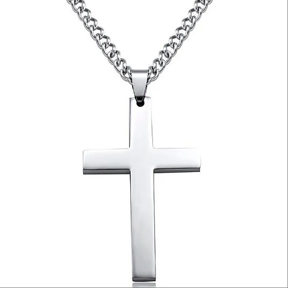 Fashionable Men's Cross Necklace ? Stainless Steel Chain Cross Pendant
