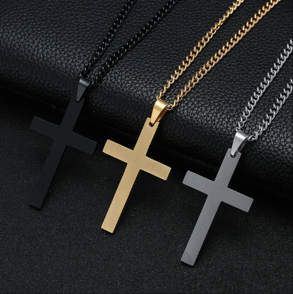Fashionable Men's Cross Necklace ? Stainless Steel Chain Cross Pendant